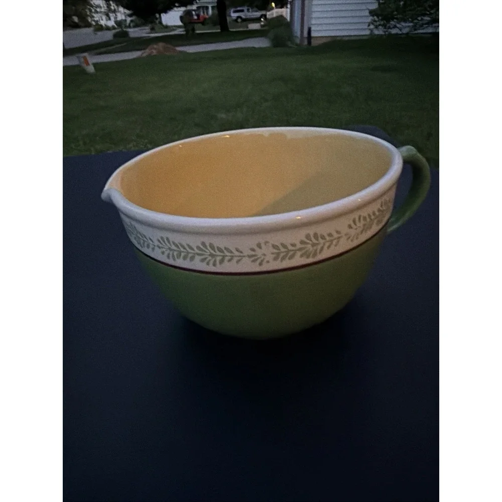 Pfaltzgraff Circle of Kindness Tipperary Bakers Batter Bowl Green VTG Pancakes